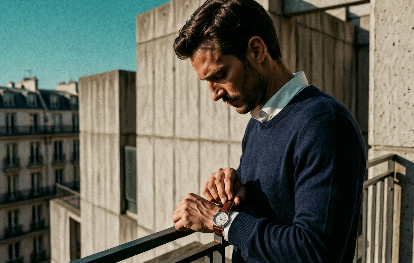 Élégance masculine et textures urbaines